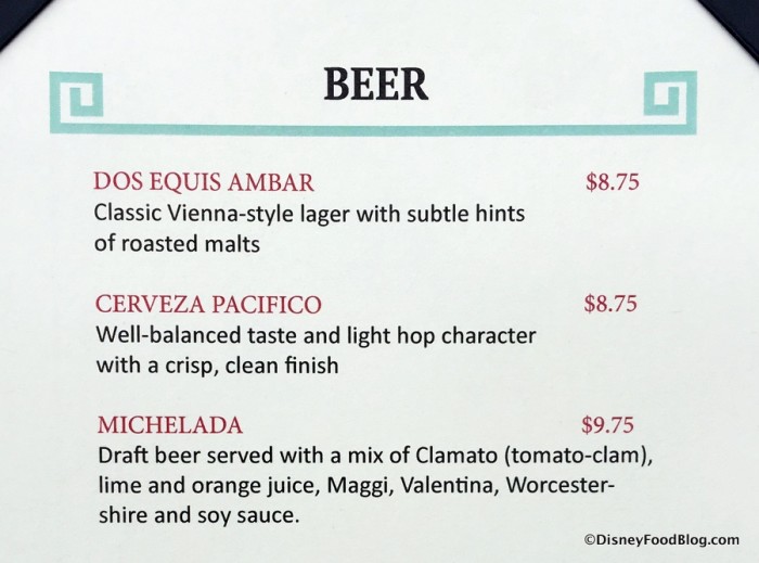 Beer Menu