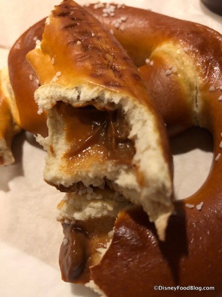 Warm Salted Caramel-Stuffed Pretzel