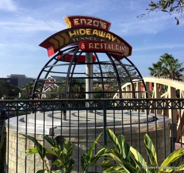 Enzo's Hideaway Tunnel Bar and Restaurant sign