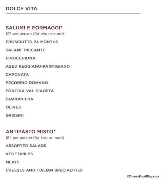 Enzo's Hideaway Dinner Menu