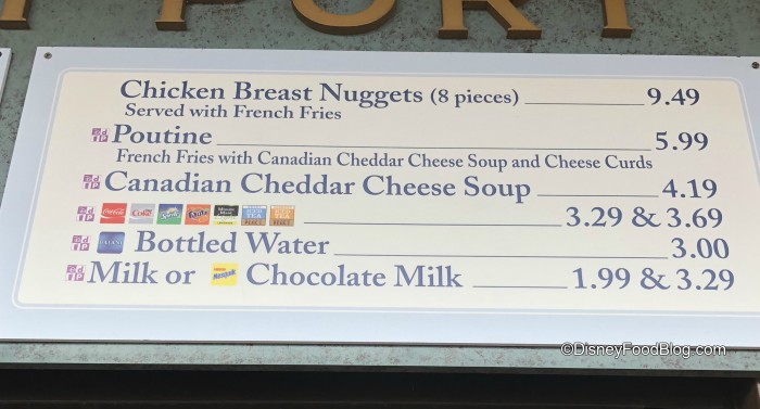 Refreshment Port Menu