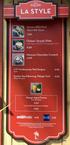 2018 Menu
