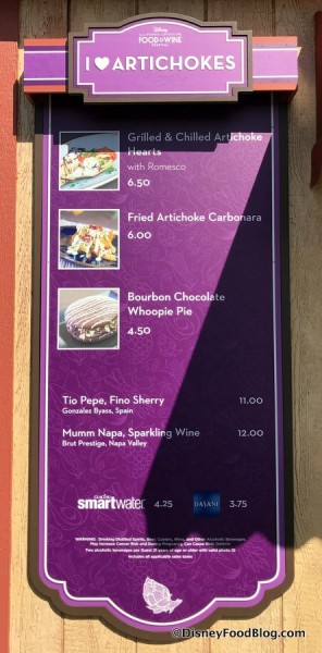 I Heart Artichokes Menu