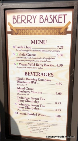 2018 Booth Menu
