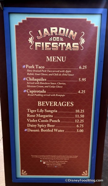 2018 Booth Menu
