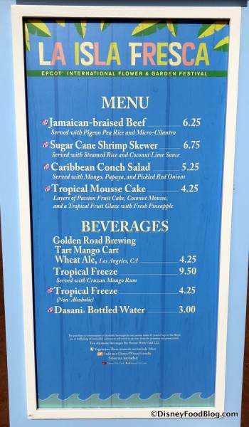 2018 Booth Menu