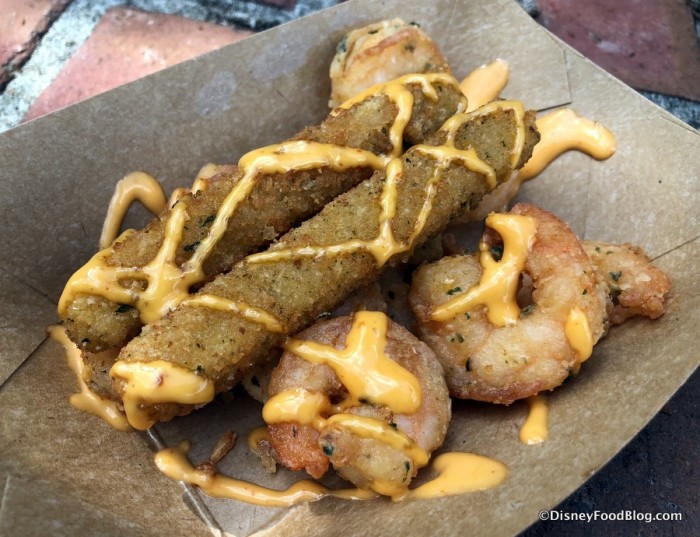 Fritto Misto: Crispy Shrimps, Zucchini and Spicy Sauces