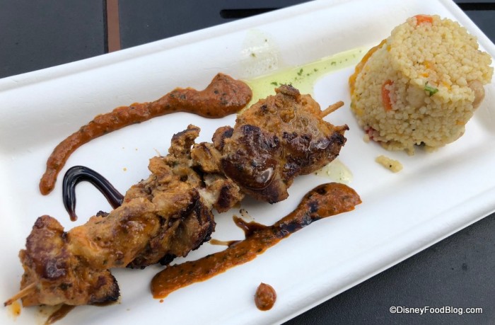 Harissa Chicken Kebab with Dried Fruit Couscous Salad