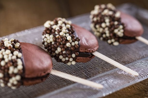 Macaron au Chocolat en Sucette: Large Chocolate Macaron Lollipop ©Disney