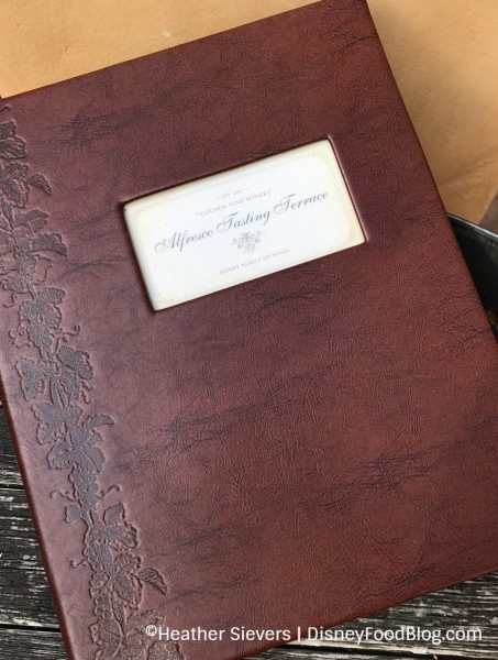 Classy Menu at Alfresco Tasting Terrace