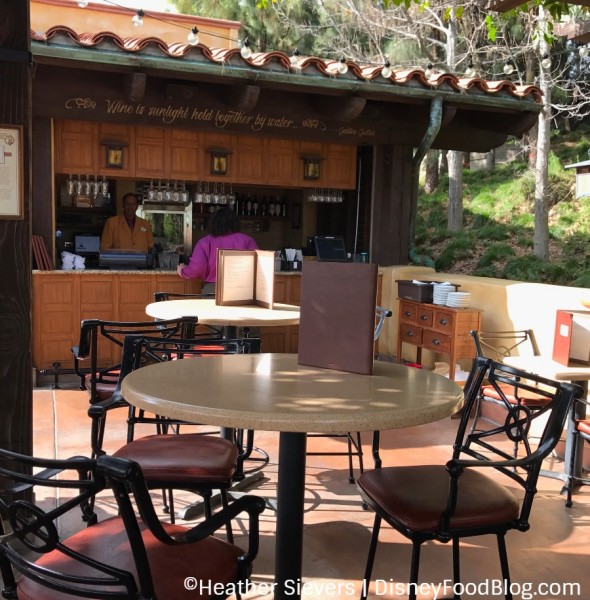 Seating at Alfresco Tasting Terrace