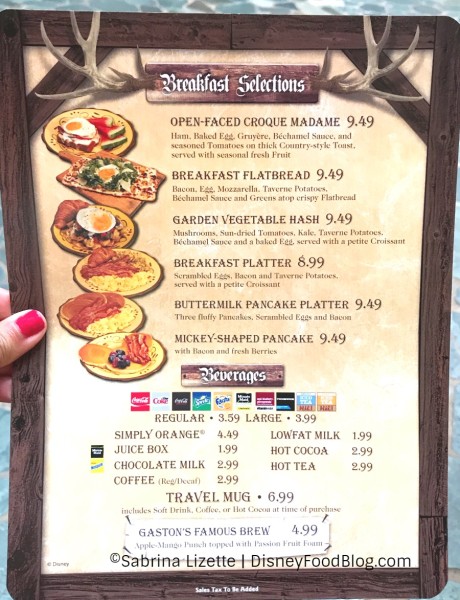 Red Rose Taverne Breakfast Menu