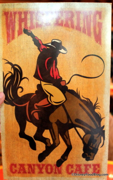 Yeehaw! That's the menu cover! 