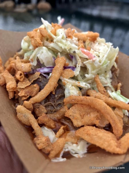 Citrus-brined Pork Roast with tangy barbecue sauce and lemon pepper slaw