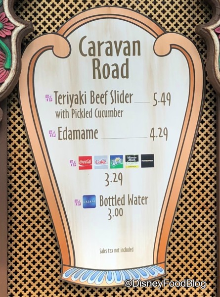 Caravan Road Menu