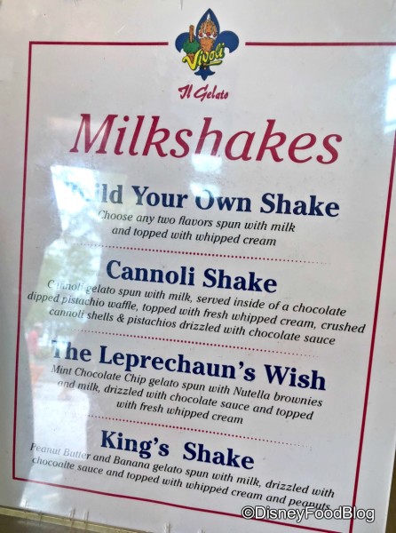 Specialty Milkshakes at Vivoli il Gelato