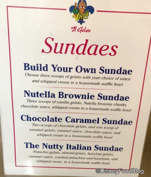 Specialty Sundaes at Vivoli il Gelato