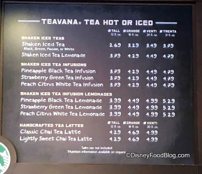 Main Street Bakery Menu