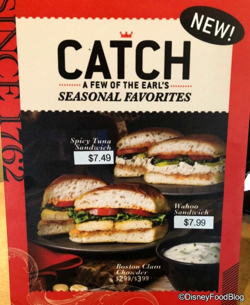 Earl of Sandwich Seasonal Eats