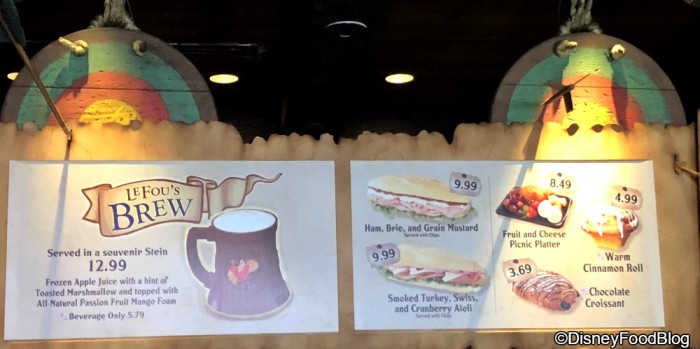 Gaston's Tavern Menu