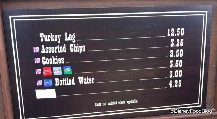 Turkey Leg Cart Menu