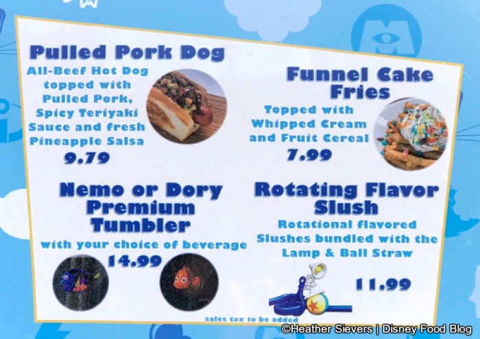 Pixar Fest Menu at Award Wieners
