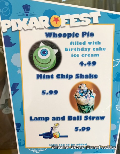 Schmoozie's Pixar Fest Menu