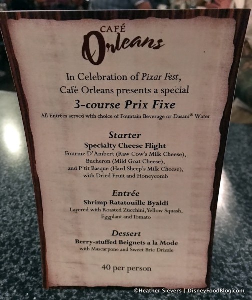Cafe Orleans Menu