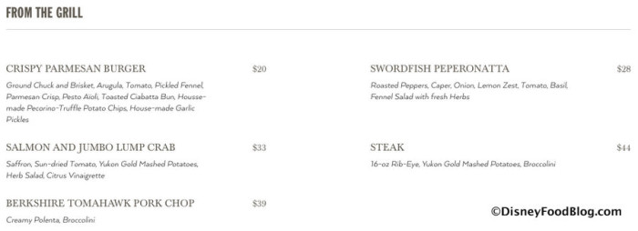 Screenshot of From the Grill Menu