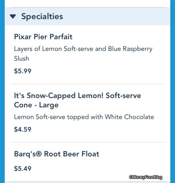 Specialties Menu at Adorable Snowman