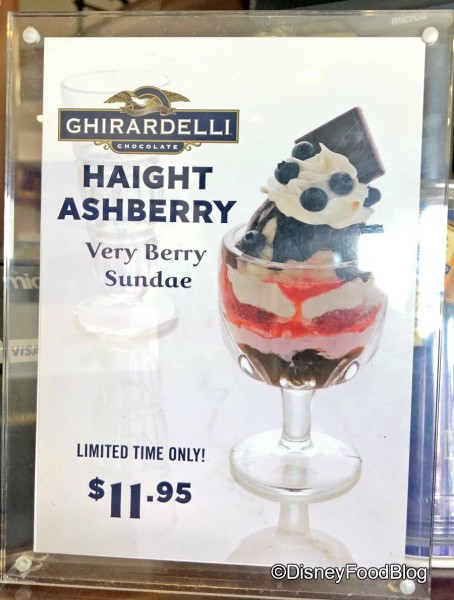 Ghirardelli Haight Ashberry Sundae