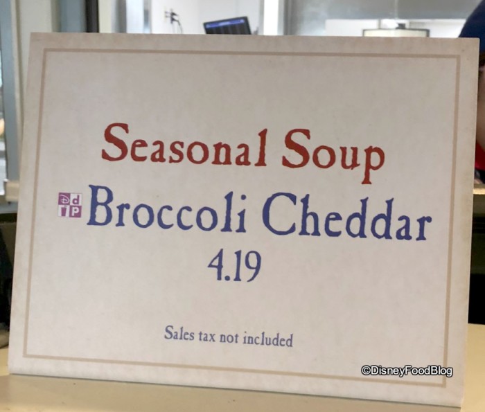 Seasonal Soup at Liberty Inn in the American Adventure