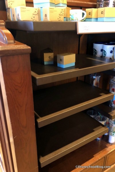 Mug Shelves at Main Street Bakery