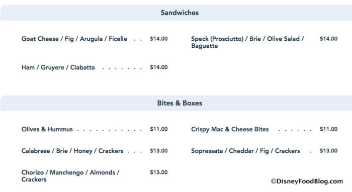 The Basket at Wine Bar George Menu screenshot