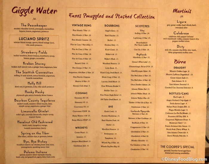 Beverage Menu