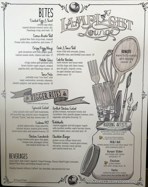Lamplight Lounge Food Menu