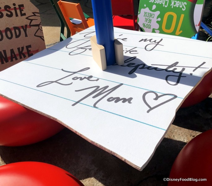 Woody's Lunch Box table