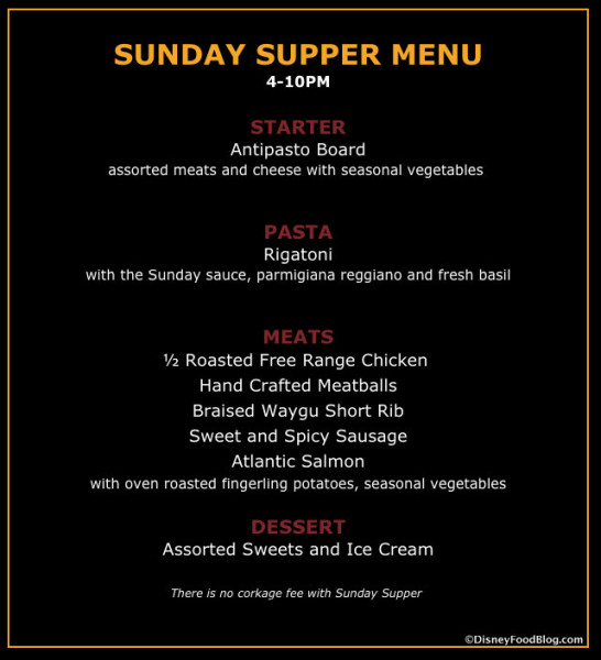 Sunday Supper Menu screenshot