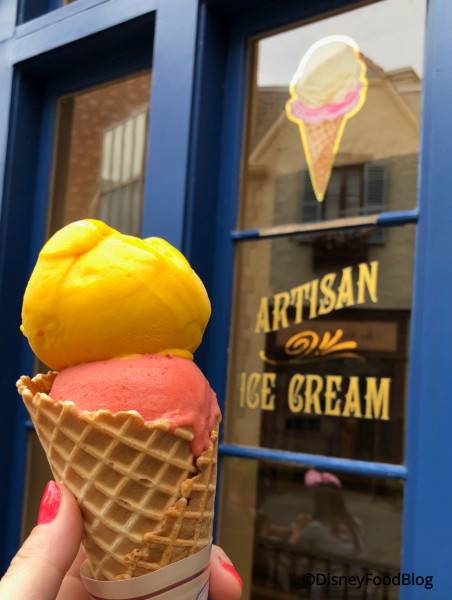 Mango and Strawberry Cone