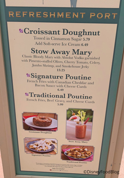 Refreshment Port Menu, June 2018