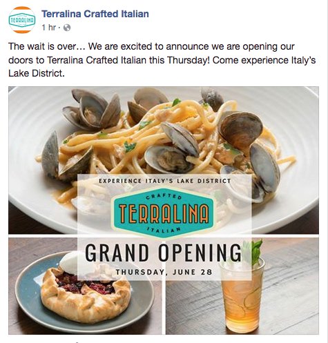 Facebook Post ©Terralina Crafted Italian