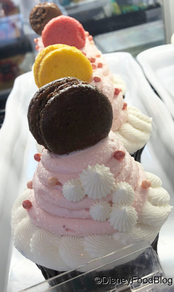 New Cupcake at Contempo Cafe Topped with a Mini Macaron