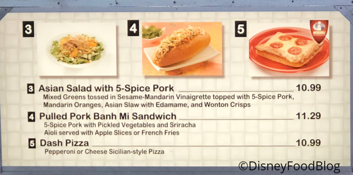 Tomorrowland Terrace Menu