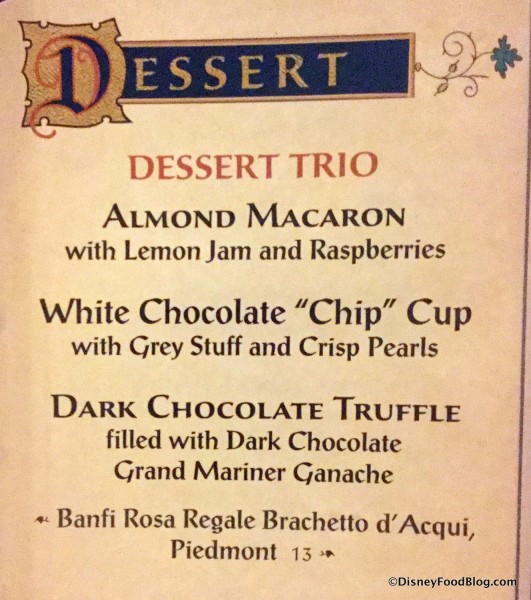 Dessert Menu