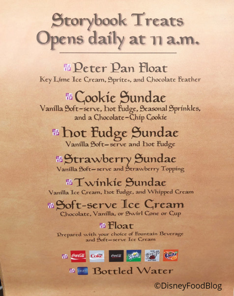 Storybook Treats Menu