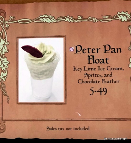 Peter Pan Float on the Menu