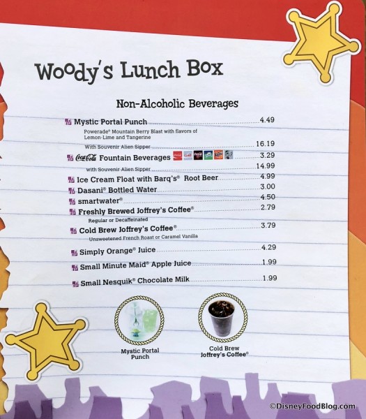 Woody's Lunch Box Breakfast menu