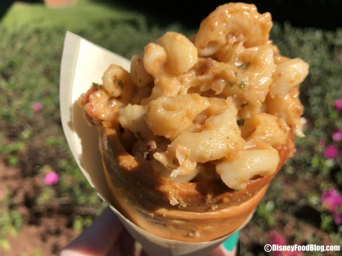 Lobster Bacon Macaroni & Cheese served in a Warm Bread Cone