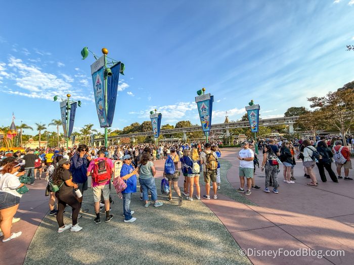 long crowd of people